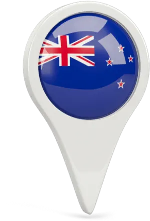 New Zealand Flag Map Pin PNG Image