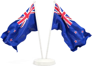 New Zealand Flags Waving PNG Image