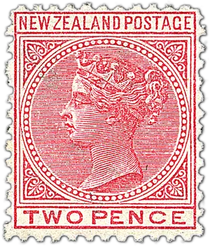 New Zealand Two Pence Stamp PNG Image