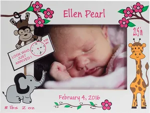 Newborn_ Announcement_ Jungle_ Theme PNG Image