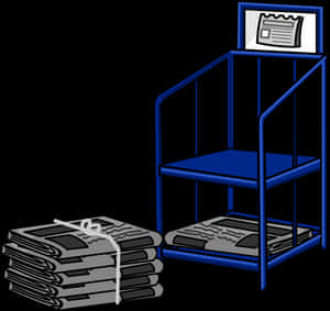 Newspaper Stackand Rack PNG