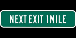 Next Exit1 Mile Sign PNG image with transparent background