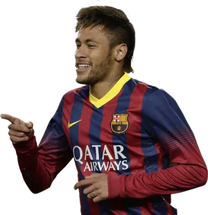 Neymar Barcelona Match Moment PNG Image