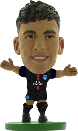 Neymar Cartoon Figurine P S G Uniform PNG Image