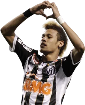 Neymar Celebration Heart Gesture PNG Image