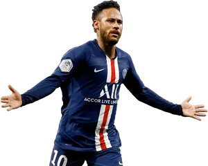 Neymar P S G Action Shot PNG Image