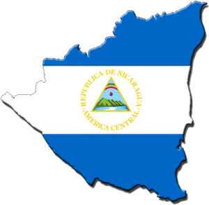 Nicaragua Mapwith Flag Overlay PNG Image