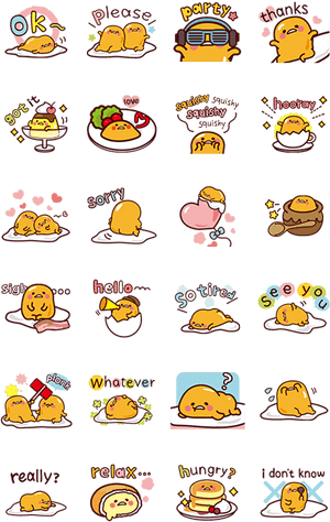 Nice And Over Easy - Gudetama Stickers Printable PNG image with transparent background