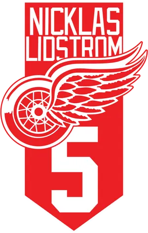 Nicklas Lidstrom Detroit Red Wings Banner PNG Image