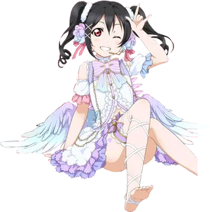 Nico Yazawa Anime Angel Pose PNG Image