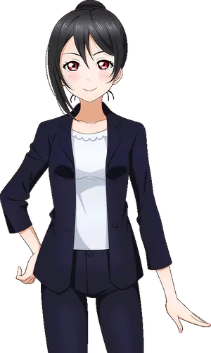 Nico Yazawa Anime Character Smile PNG Image