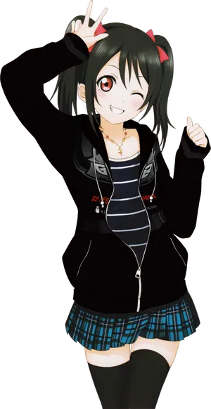 Nico Yazawa Anime Pose PNG Image