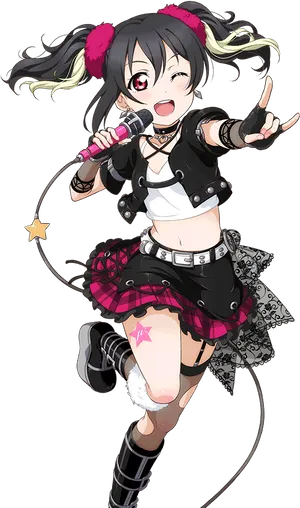 Nico Yazawa Rock Star Performance PNG Image