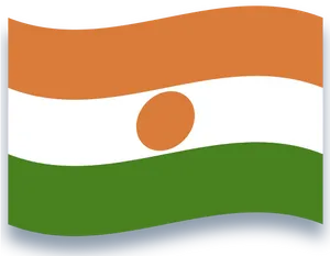 Niger National Flag Waving PNG Image