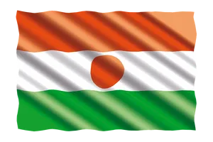 Niger National Flag Waving PNG Image