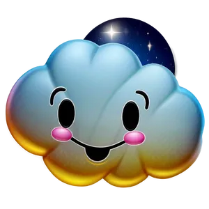 Night Cloud Emoji Png Frg PNG Image