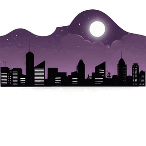 Night Skyline View PNG 48 PNG with transparent background
