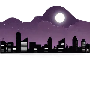 Night Skyline View Png 48 PNG Image