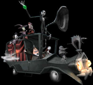 Nightmare Before Christmas Characters Riding PNG image with transparent background