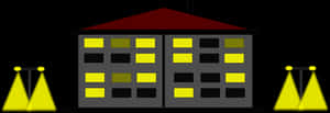 Nighttime City Building Illustration PNG image with transparent background