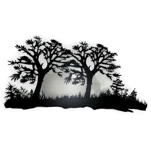 Nighttime Forest Silhouette Png Dki56 PNG Image