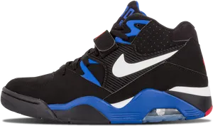 Nike Air Force High Top Blue Black Sneaker PNG Image