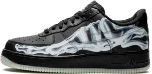 Nike Air Force1 Black Smoke Design PNG Image