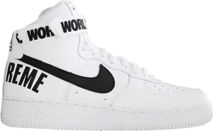 Nike Air Force1 High Supreme White PNG Image