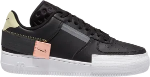 Nike Air Force1 Sneaker Side View PNG Image