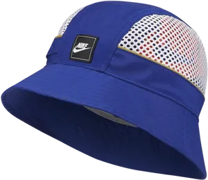 Nike Blue Bucket Hatwith Mesh Panel PNG Image