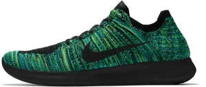 Nike Flyknit Trainer Green Black PNG Image