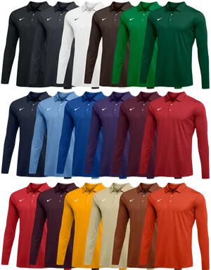 Nike Polo Shirts Color Variety PNG Image