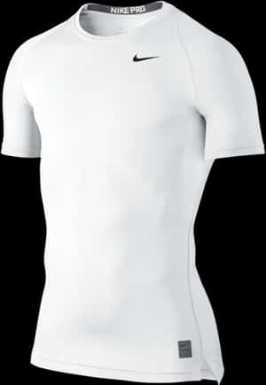 Nike Pro White Compression Shirt PNG image with transparent background