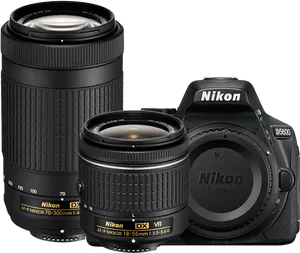 Nikon D S L Rand Lenses Showcase PNG Image