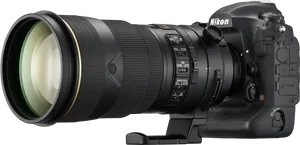 Nikon D S L Rwith Telephoto Lens PNG Image