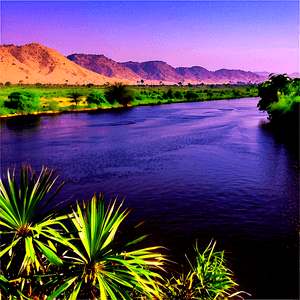 Nile River Landscape PNG avu50 PNG with transparent background
