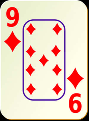 Nineof Diamonds Playing Card PNG image with transparent background