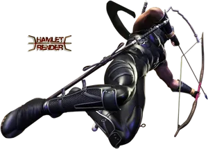 Ninja Archer Action Pose PNG Image