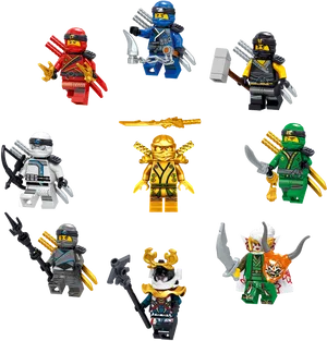 Ninjago Lego Minifigures Collection PNG Image