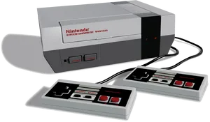 Nintendo Entertainment Systemand Controllers PNG Image