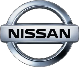 Nissan Logo Silver Chrome PNG Image