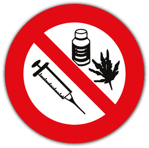 Drugs Prohibited Sign PNG with transparent background