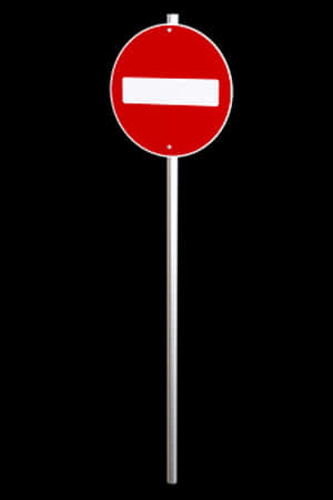 No Entry Signon Black Background PNG image with transparent background