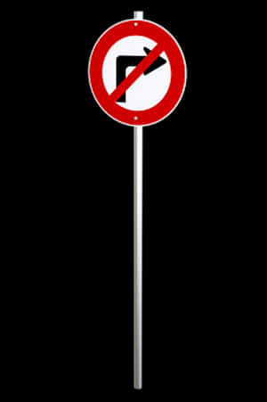 No Left Turn Sign PNG image with transparent background