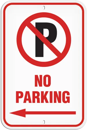 No Parking Sign Directional Arrow PNG Image