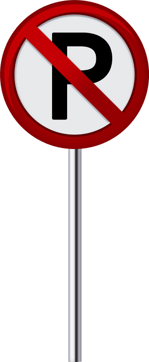 No Parking Sign Png Clip Art - No Parking Sign Cartoon, Transparent Png PNG with transparent background
