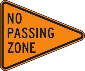 No Passing Zone Traffic Sign PNG Image