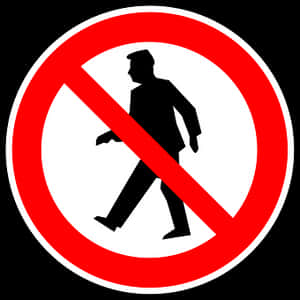 No Pedestrian Sign PNG image with transparent background