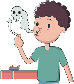 No Smoking Awareness Cartoon PNG