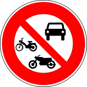 No Vehicles Sign PNG Image